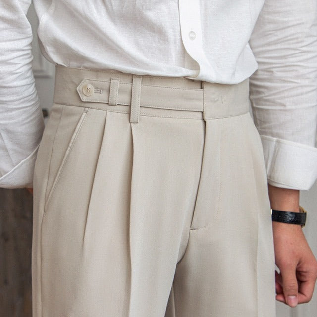 Casual Men's Paris Buckle Straight Business Small Naples Non-ironing All-match Suit Pants