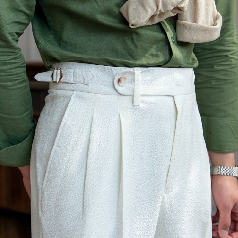 Casual Straight Men's Fashion Seersucker High Waist Pants - MIRAVEA LTDCasual Straight Men's Fashion Seersucker High Waist PantsTrousersMIRAVEAMIRAVEA LTDCJXX201228001AZCasual Straight Men's Fashion Seersucker High Waist Pants29White