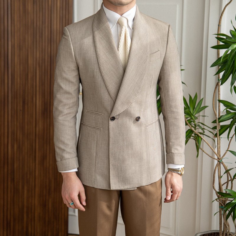 Double - breasted Tuxedo Suit Jacket For Men - MIRAVEA LTDDouble - breasted Tuxedo Suit Jacket For MenBlazersMIRAVEAMIRAVEA LTDCJXZ182564204DWDouble - breasted Tuxedo Suit Jacket For Men2XLLight coffee
