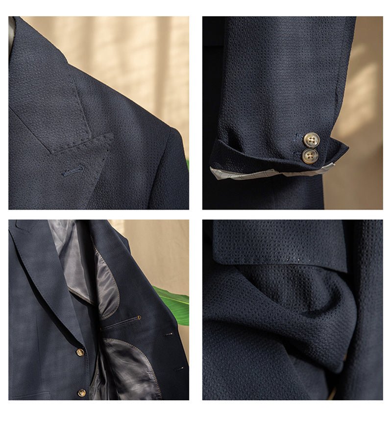 Half - lined Seersucker Light And Breathable Gun Lapel Jacket - MIRAVEA LTDHalf - lined Seersucker Light And Breathable Gun Lapel JacketBlazersMIRAVEAMIRAVEA LTDCJXZ179673909IRHalf - lined Seersucker Light And Breathable Gun Lapel Jacket2XLNavy Blue