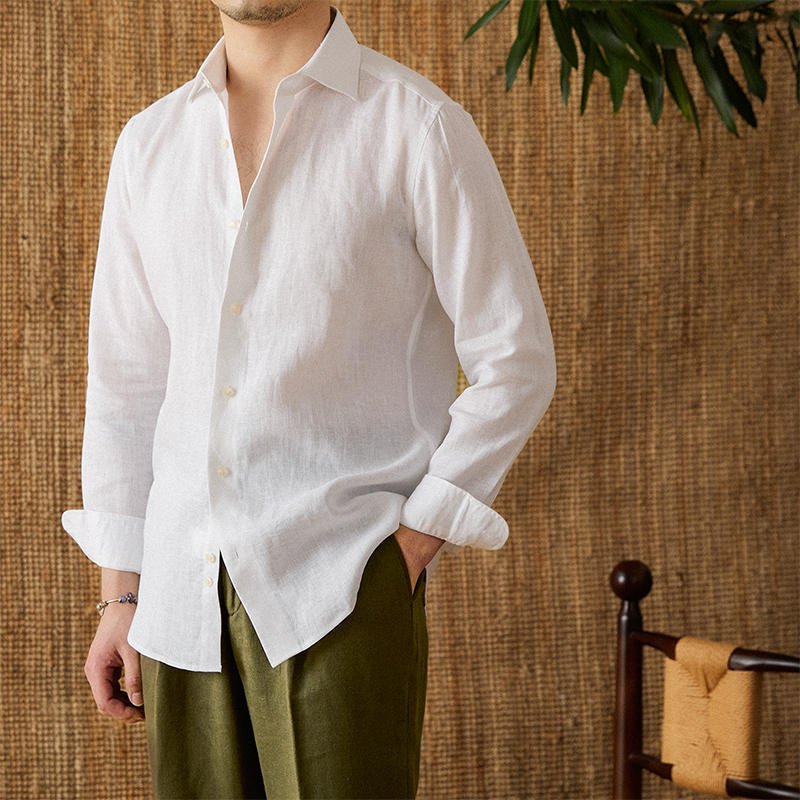 Linen Italian Casual Shirt - MIRAVEA LTDLinen Italian Casual ShirtShirtsMIRAVEAMIRAVEA LTDCJDS202750901AZLinen Italian Casual ShirtMWhite