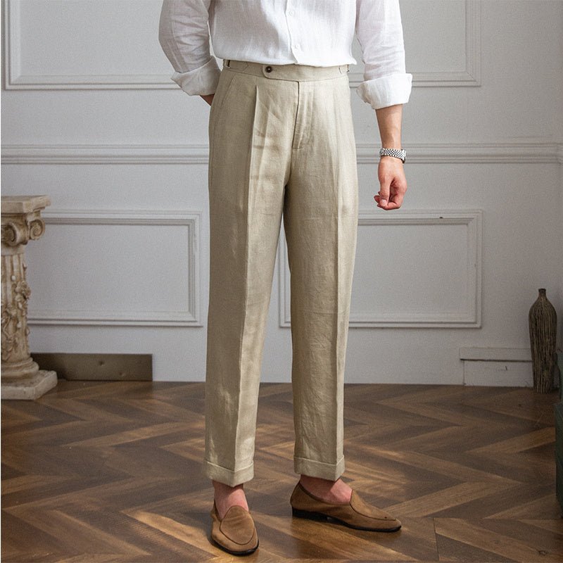 Linen Italian Casual Style Trousers - MIRAVEA LTDLinen Italian Casual Style TrousersTrousersMIRAVEAMIRAVEA LTDCJXX181066808HSLinen Italian Casual Style Trousers29Khaki