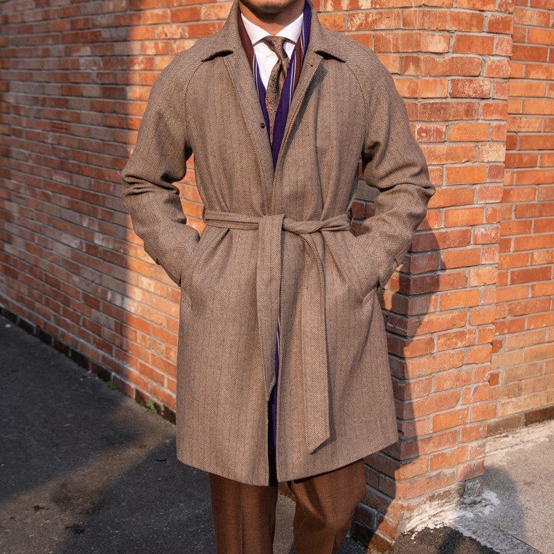 Men's Herringbone Wool Slim Fit Mid Length Coat - MIRAVEA LTDMen's Herringbone Wool Slim Fit Mid Length CoatJackets & CoatsMIRAVEAMIRAVEA LTDCJFY183555709IRMen's Herringbone Wool Slim Fit Mid Length Coat2XLCoffee