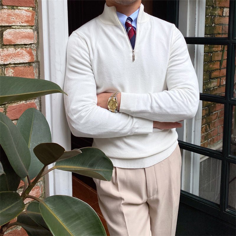 Men's Stand - up Collar Zipper Knit Long - sleeved Sweater - MIRAVEA LTDMen's Stand - up Collar Zipper Knit Long - sleeved SweaterSweatersMIRAVEAMIRAVEA LTDCJMS185958408HSMen's Stand - up Collar Zipper Knit Long - sleeved Sweater2XLWhite