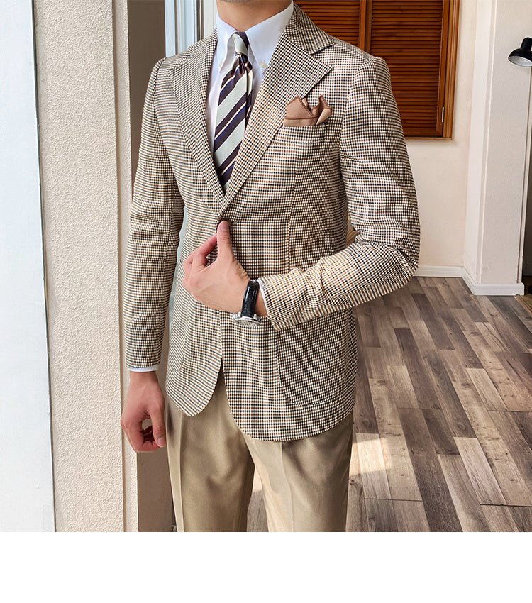 Single - breasted Houndstooth Casual Suit Fashionable Jacket - MIRAVEA LTDSingle - breasted Houndstooth Casual Suit Fashionable JacketBlazersMIRAVEAMIRAVEA LTDCJXZ201548404DWSingle - breasted Houndstooth Casual Suit Fashionable Jacket2XLBrown