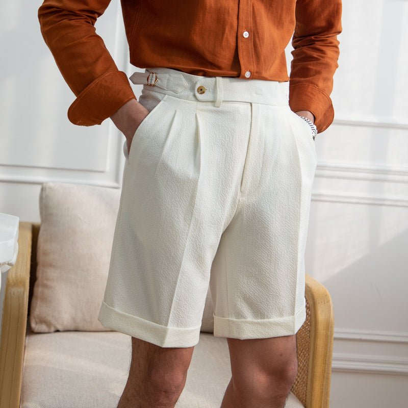 Slim Men's Shorts Casual Seersucker - MIRAVEA LTDSlim Men's Shorts Casual SeersuckerTrousersMIRAVEAMIRAVEA LTDCJDK177754101AZSlim Men's Shorts Casual Seersucker29White