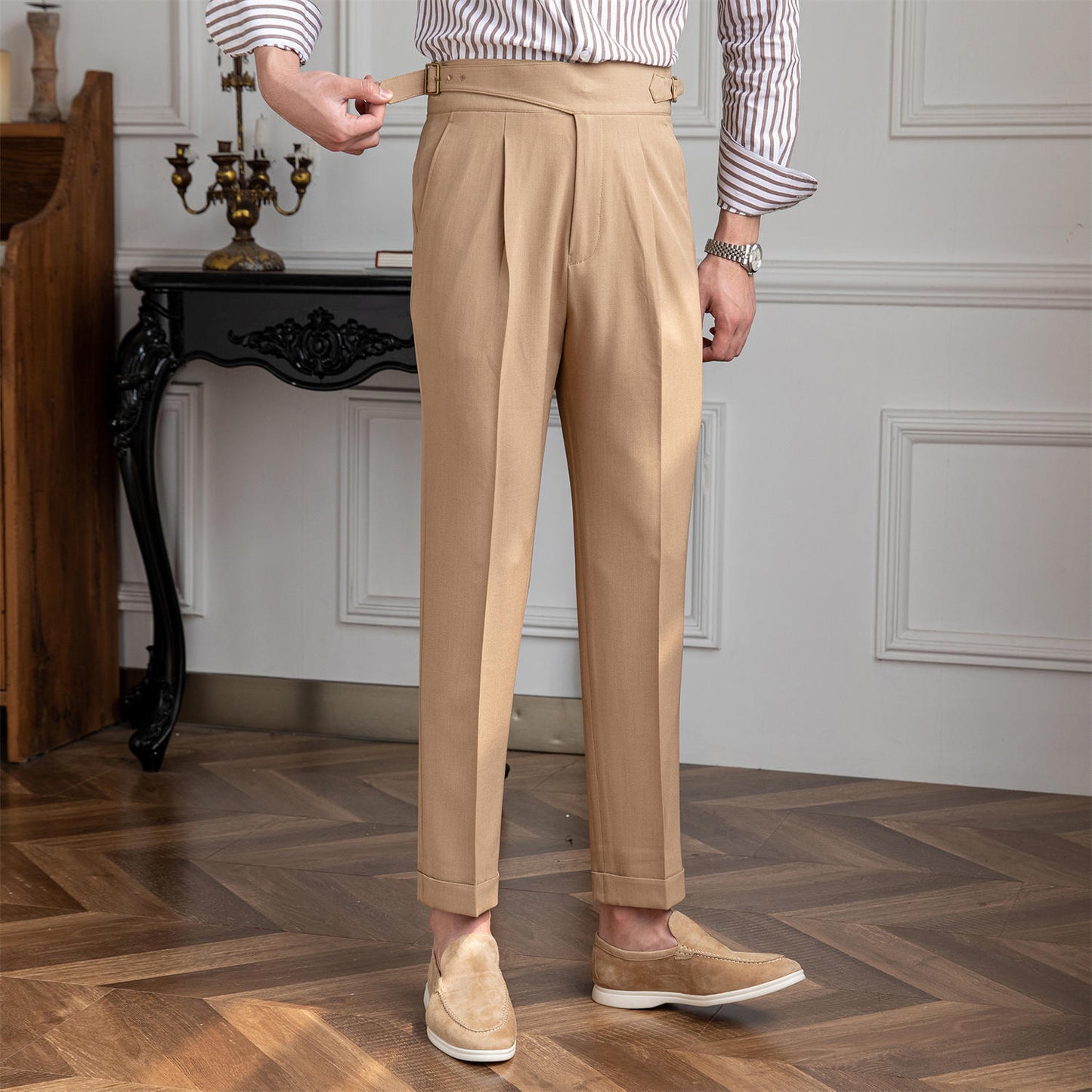 Thin High - waisted Straight - leg Pants With A Casual Drape - MIRAVEA LTDThin High - waisted Straight - leg Pants With A Casual DrapeTrousersMIRAVEAMIRAVEA LTDCJXX177618322VEThin High - waisted Straight - leg Pants With A Casual Drape29Khaki