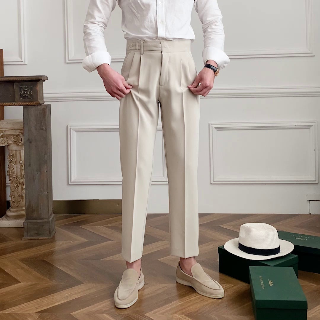 Straight Leg Nine-Point Trousers