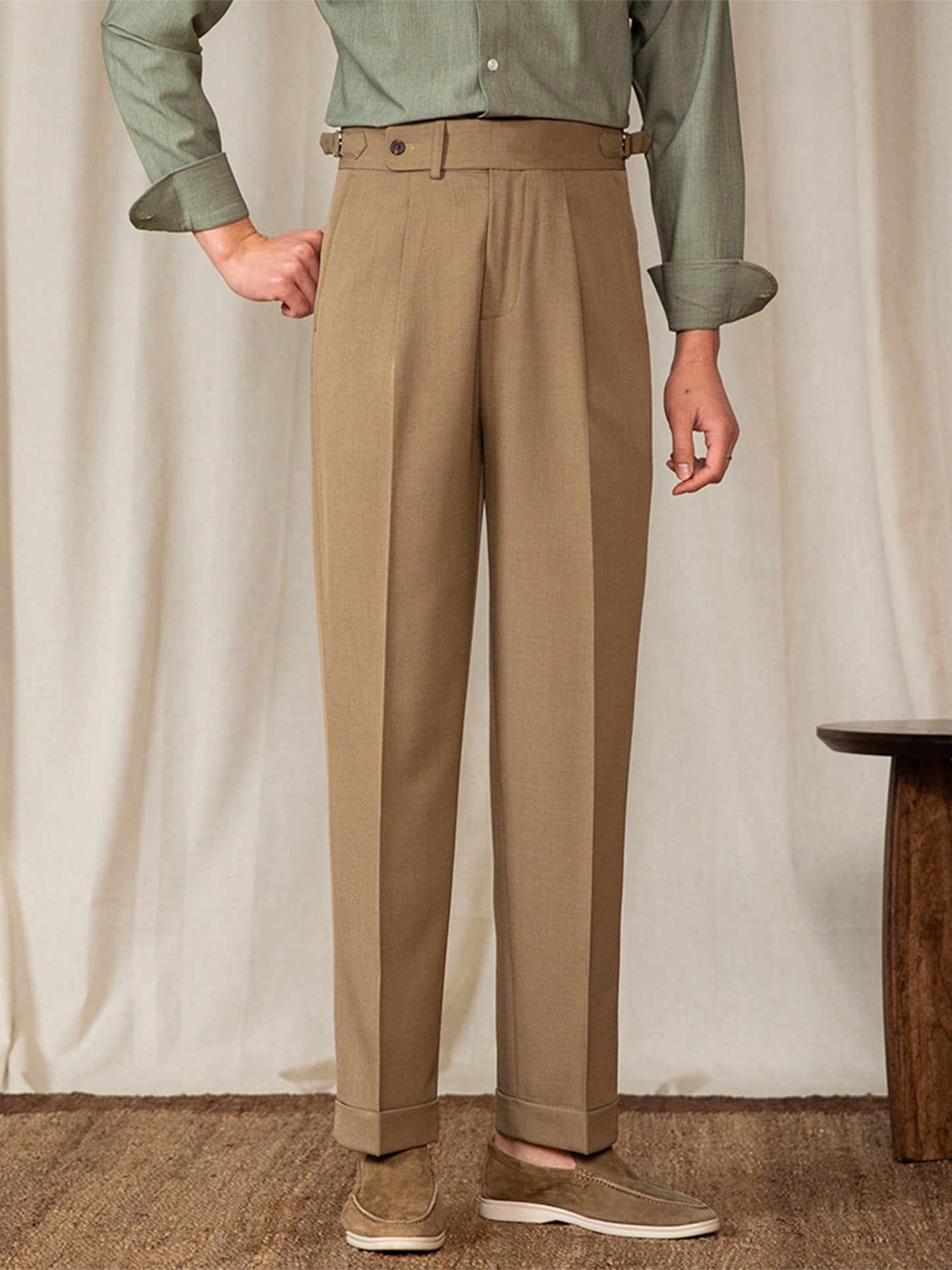 Naples High Waist Suit Pants British Retro Casual Trousers