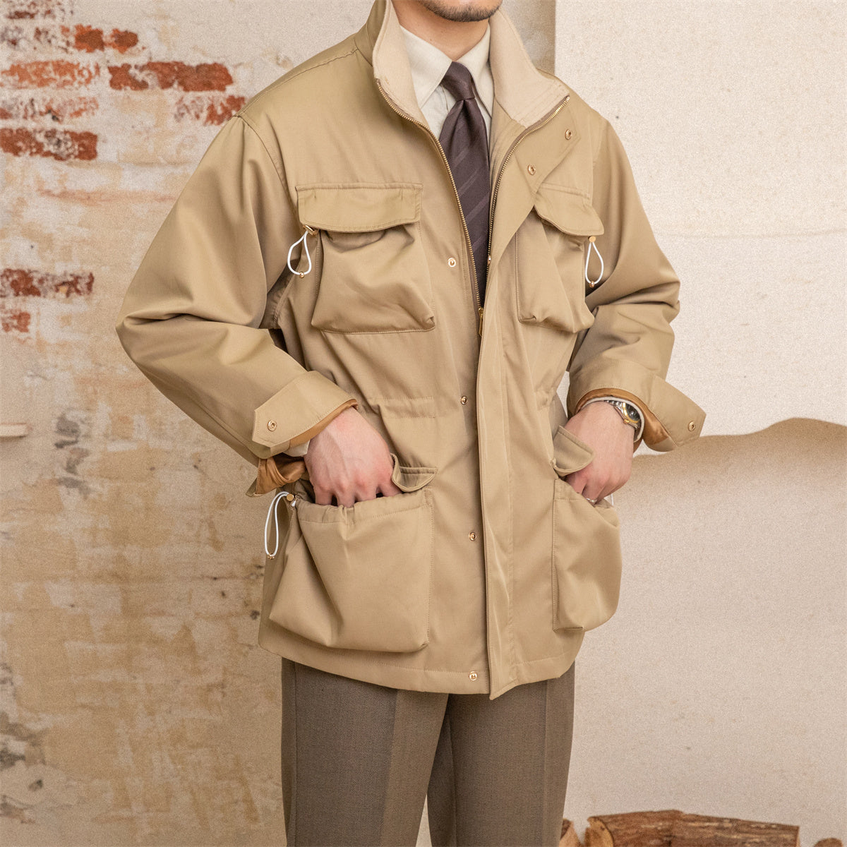 Loose Retro Men's Casual Trench Coat