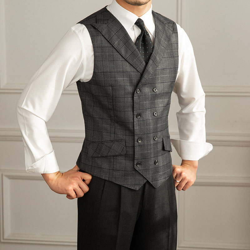 Retro Fashion Prince Plaid Waistcoat