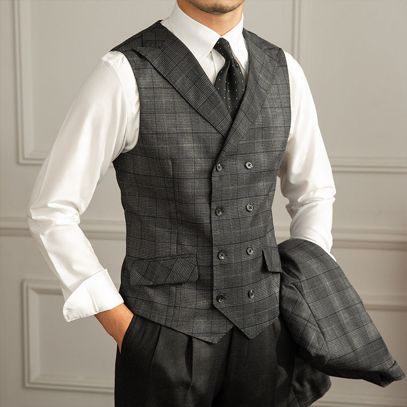 Retro Fashion Prince Plaid Waistcoat