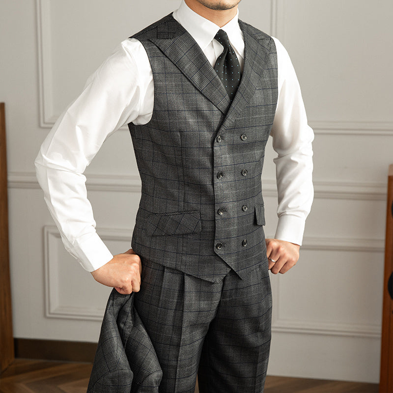 Retro Fashion Prince Plaid Waistcoat