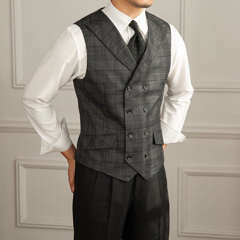 Retro Fashion Prince Plaid Waistcoat