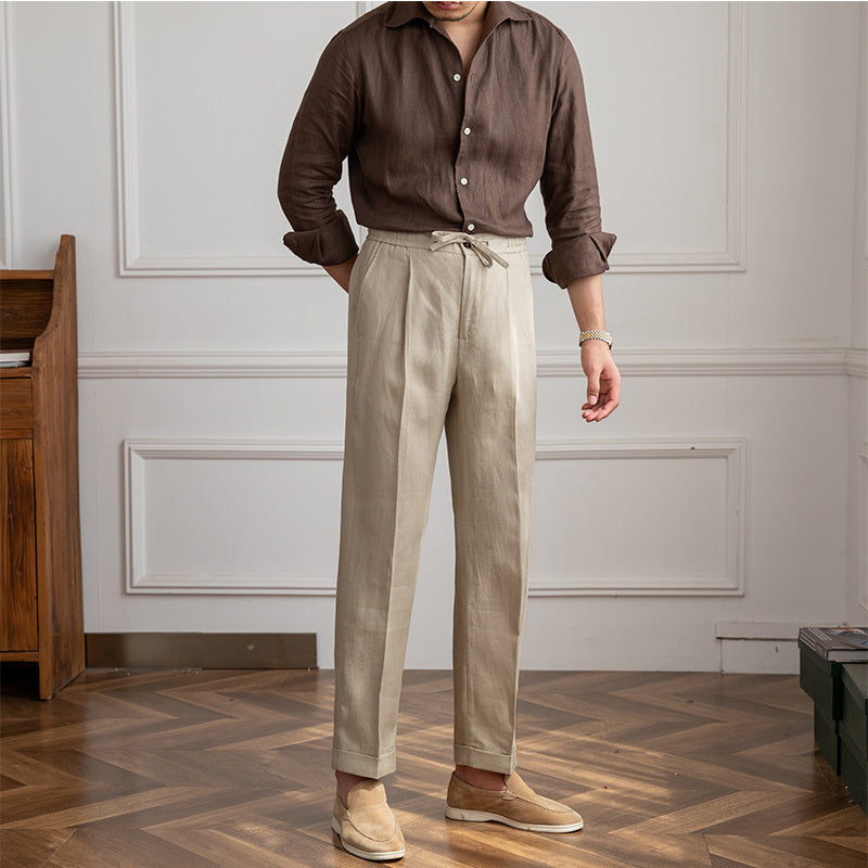 Thin Drawstring Casual Trousers