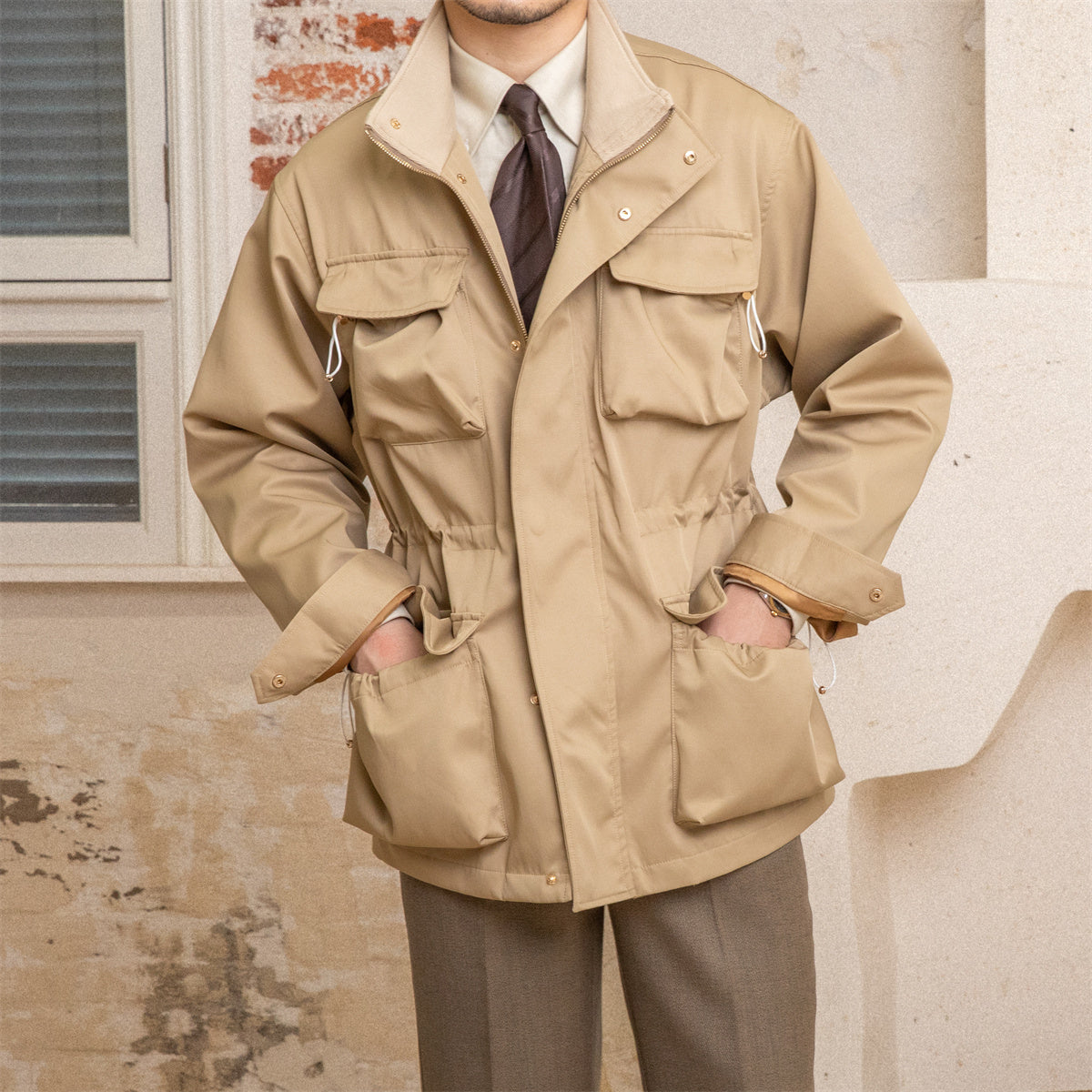 Loose Retro Men's Casual Trench Coat