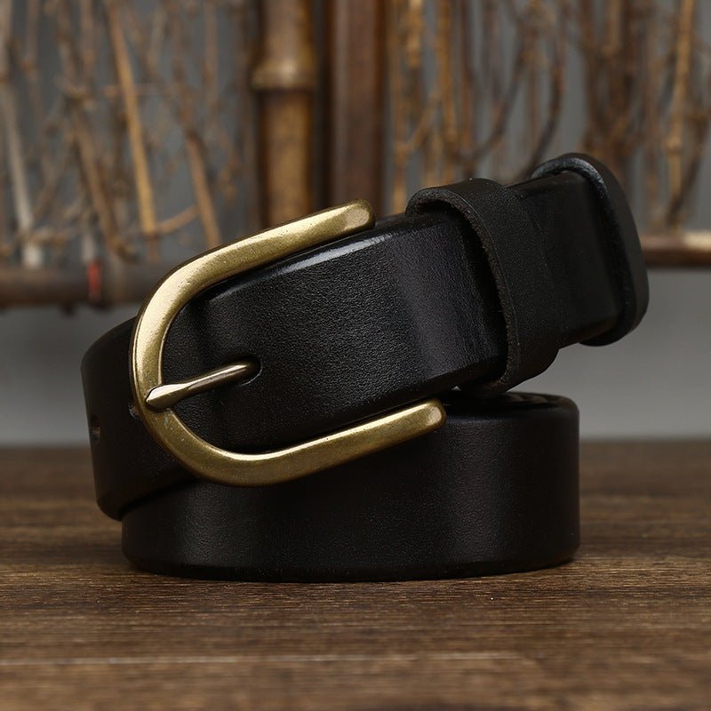 Handmade Wide Buckle Fashion Retro Belt Black