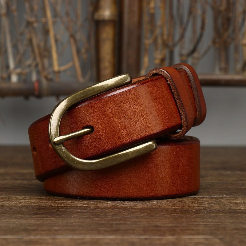 Handmade Wide Buckle Fashion Retro Belt khaki
