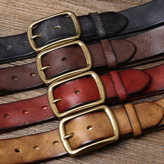 Vintage Distressed Pleated Buckle Belt