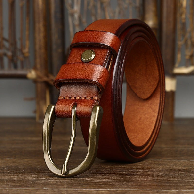 Wide Buckle Fashion Retro Belt khaki