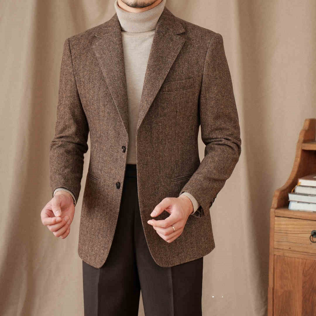 Slim Fit Japanese Style All-matching Warm Suit For Men