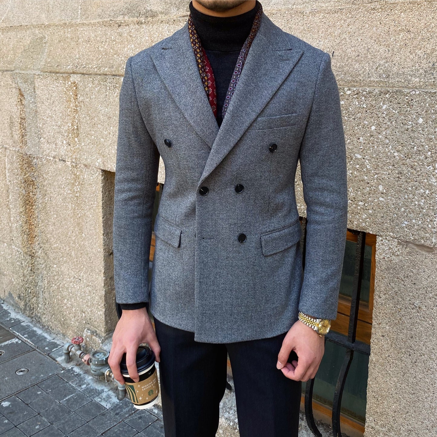 Woolen Warm Double Breasted Suit