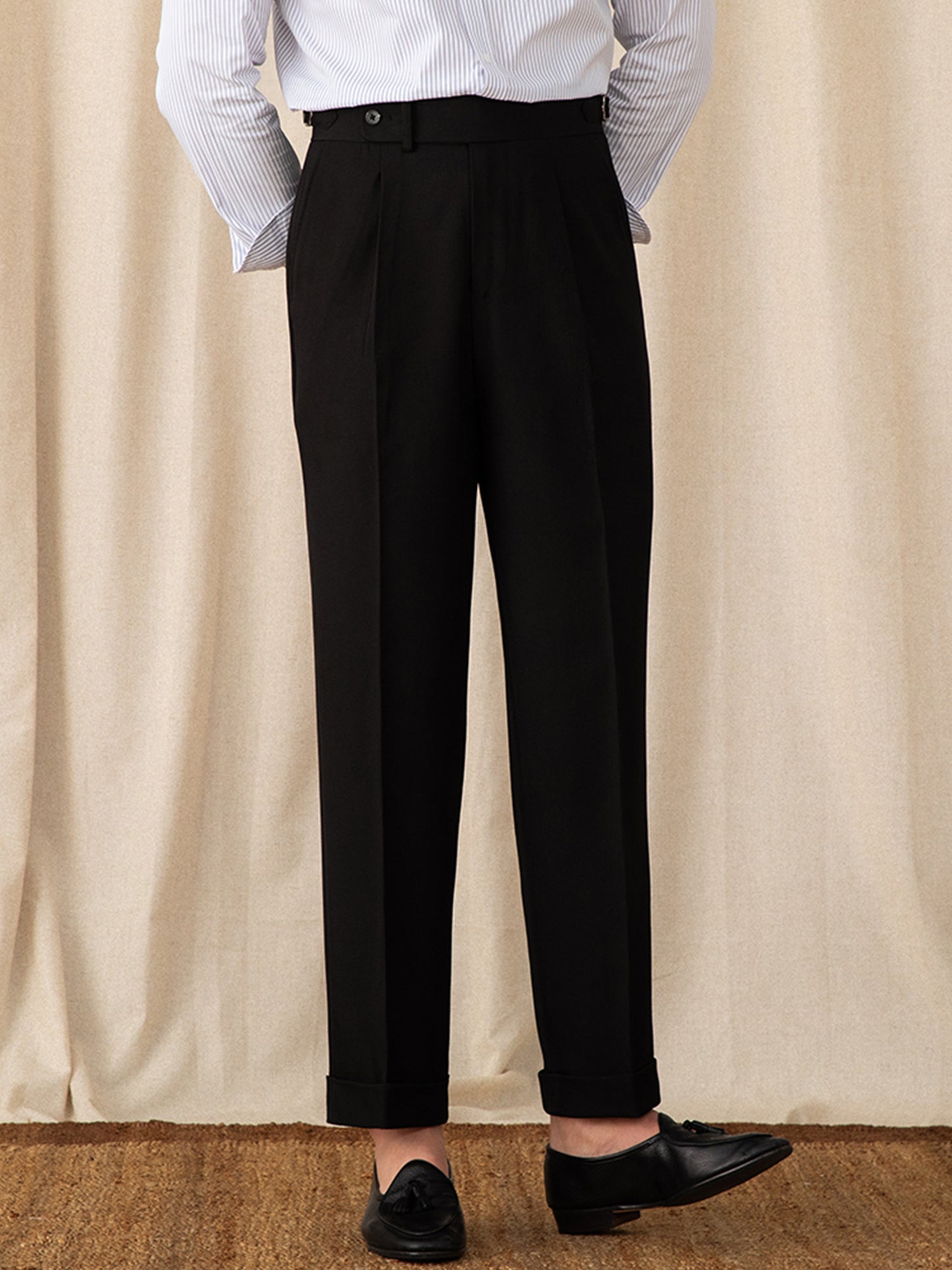 Naples High Waist Suit Pants British Retro Casual Trousers