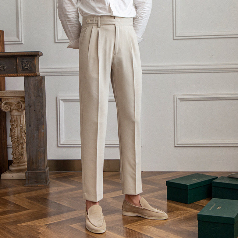 Straight Leg Nine-Point Trousers