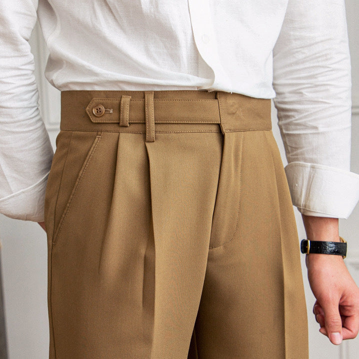 Straight Leg Nine-Point Trousers