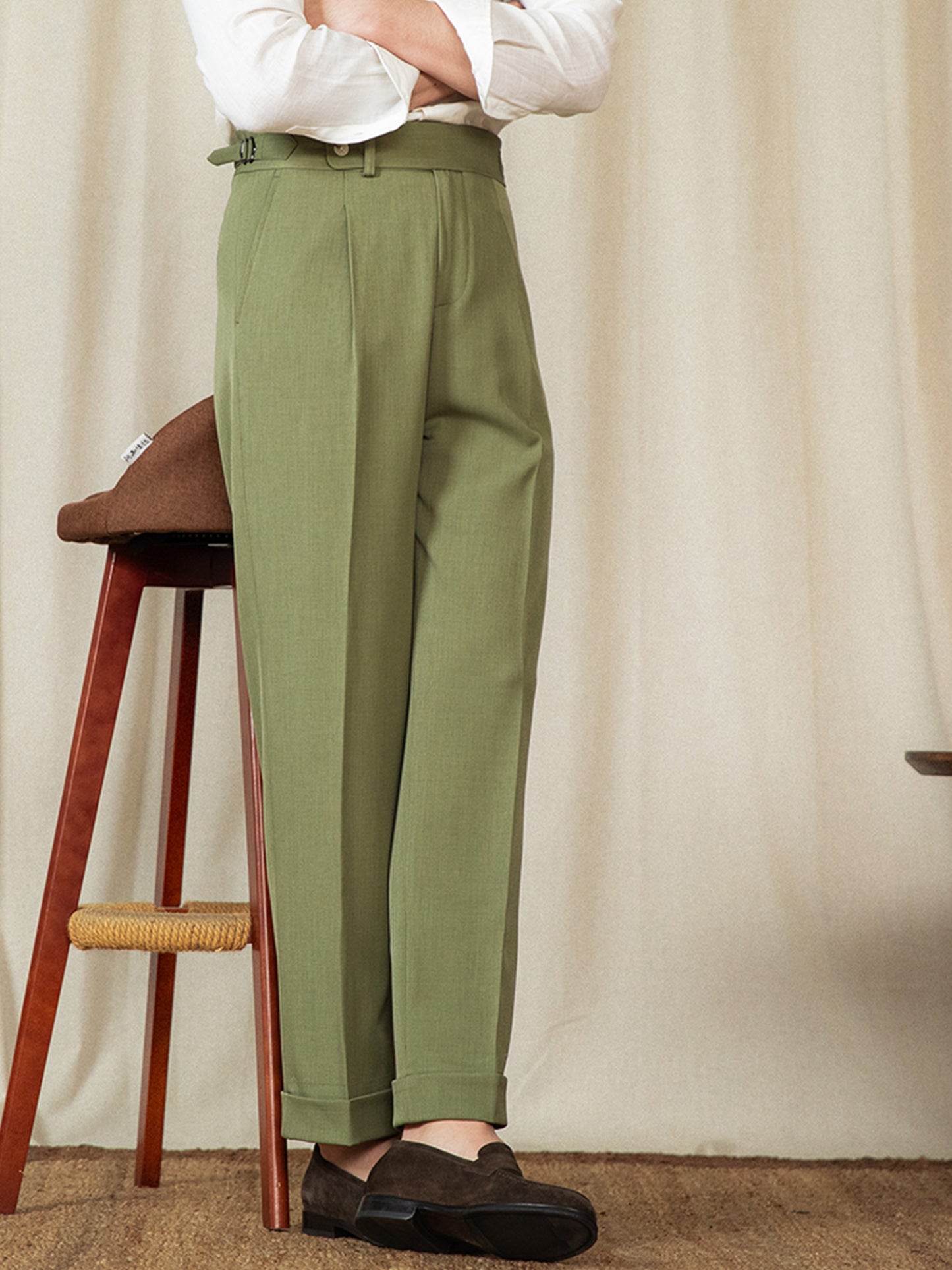 Naples High Waist Suit Pants British Retro Casual Trousers